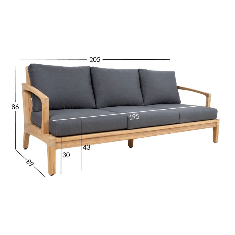 Sofa HOME4YOU Maldive 3-seter - Brun - Hagemøbler - Utesofa - Hagebenk & hagesofa