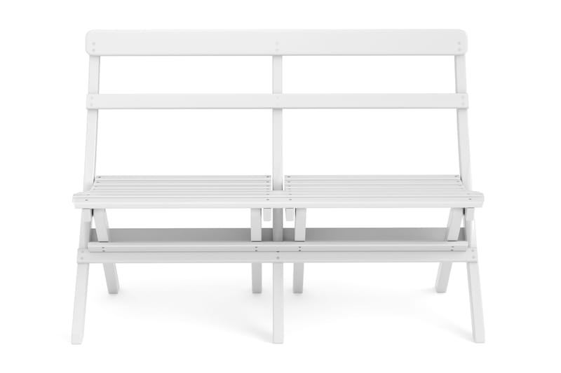 Sofa Utendørs 110x60x89 cm - Hvit - Hagemøbler - Utesofa - Hagebenk & hagesofa