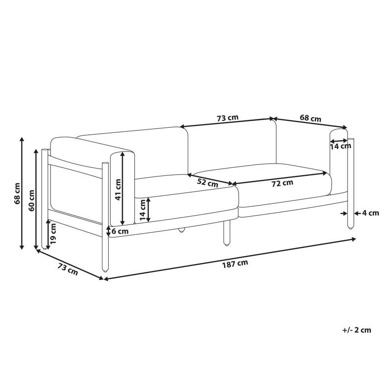 Sofa utendørs 2-seter Ferretti - Grå/Beige - Hagemøbler - Utesofa