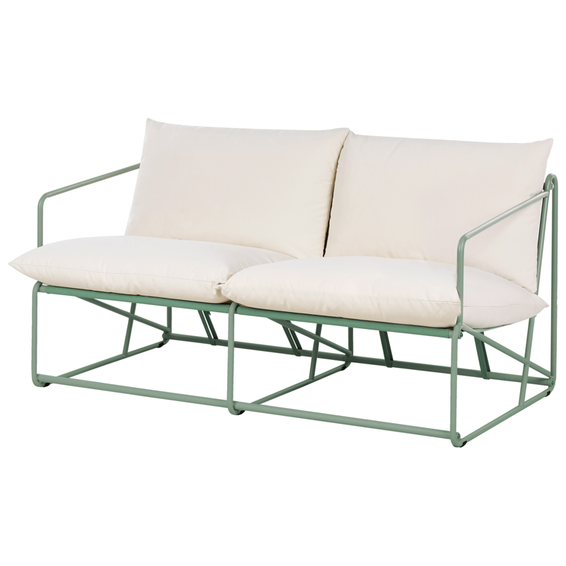 Sofa utendørs 2-seter Ponte - Grønn/Beige - Hagemøbler - Utesofa