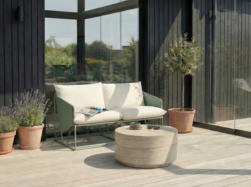 Sofa utendørs 2-seter Ponte - Grønn/Beige - Hagemøbler - Utesofa