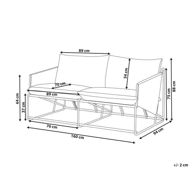 Sofa utendørs 2-seter Ponte - Grønn/Beige - Hagemøbler - Utesofa