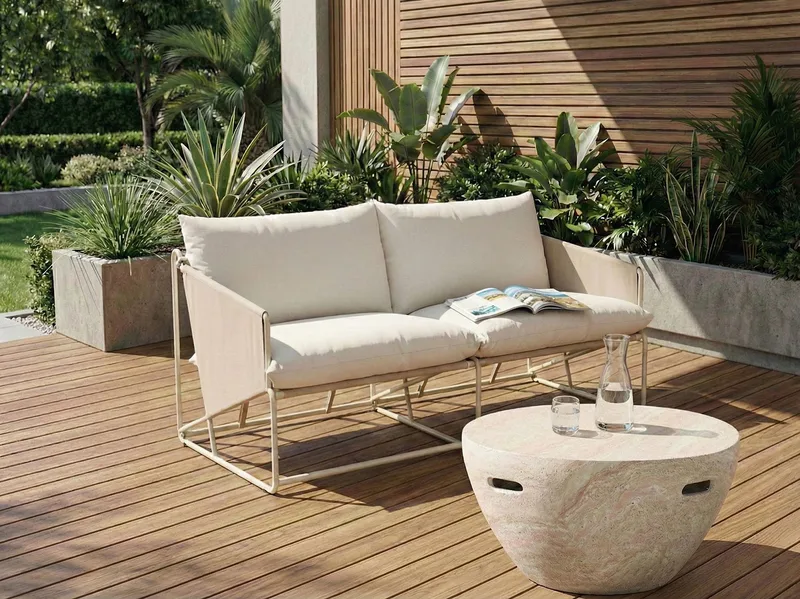 Sofa utendørs 2-seter Ponte - Taupe/beige - Hagemøbler - Utesofa