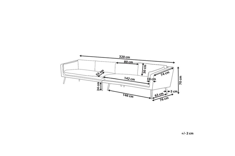 Stor soffa Beliani Loretello Beige/grå Beige||Grey - Hagemøbler - Utesofa - Hagebenk & hagesofa