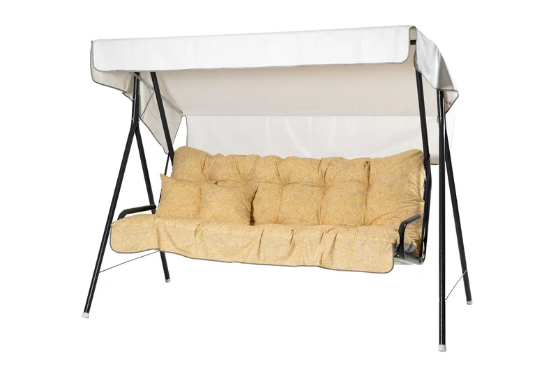 Suvi Komplett Hengekøye 200 cm - Grå/Gul - Hagemøbler - Utesofa - Hammocker