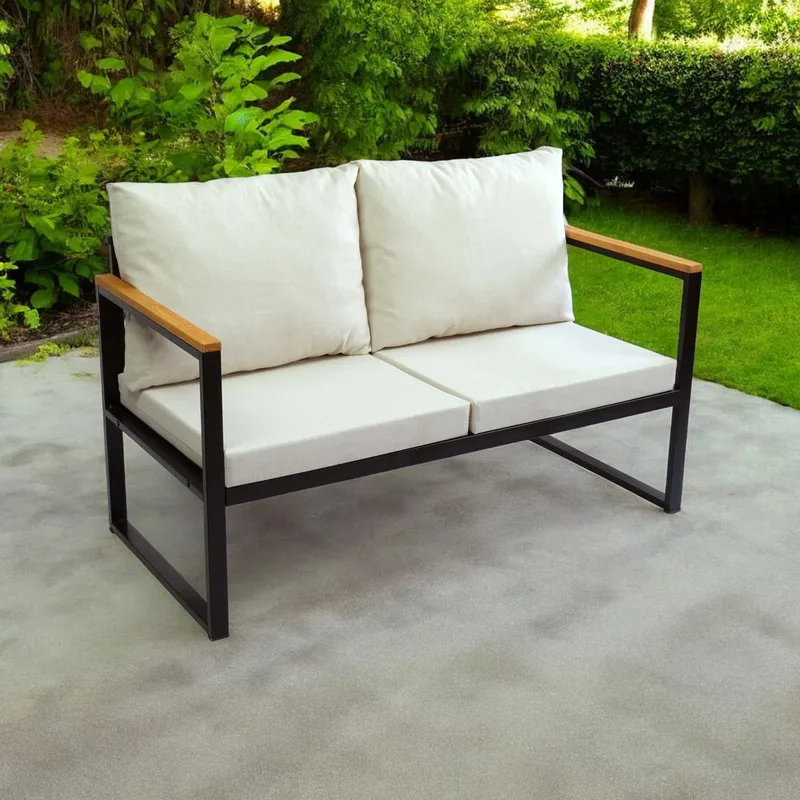 Sylros Hagesofa 130 cm - Beige - Hagemøbler - Utesofa - Hagebenk & hagesofa