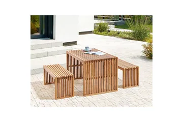 Trädgårdsbänk Beliani Bellano Light wood - Hagemøbler - Utesofa - Benker