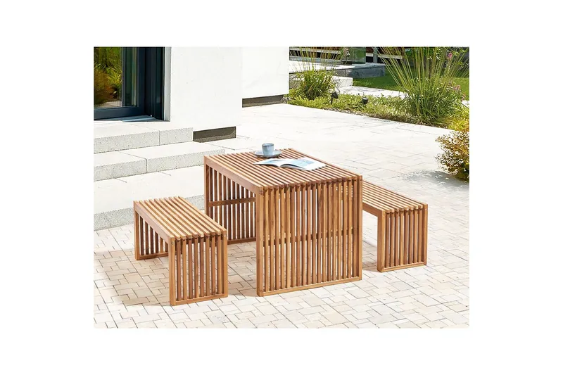 Trädgårdsbänk Beliani Bellano Light wood - Hagemøbler - Utesofa - Benker