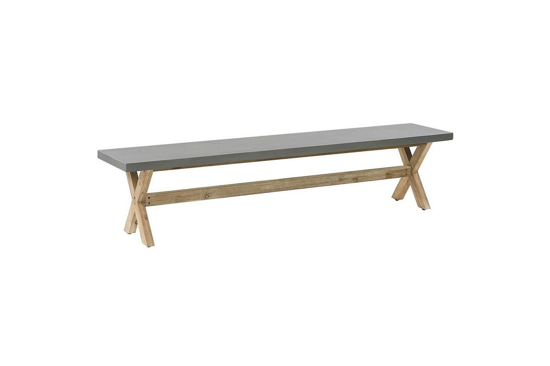 Trädgårdsbänk Beliani Olbia Grå/ljust trä Grey\|\|Light wood -