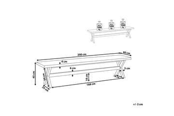 Trädgårdsbänk Beliani Olbia Grå/ljust trä Grey||Light wood - Hagemøbler - Utesofa - Benker