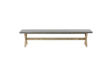 Trädgårdsbänk Beliani Olbia Grå/ljust trä Grey||Light wood - Hagemøbler - Utesofa - Benker