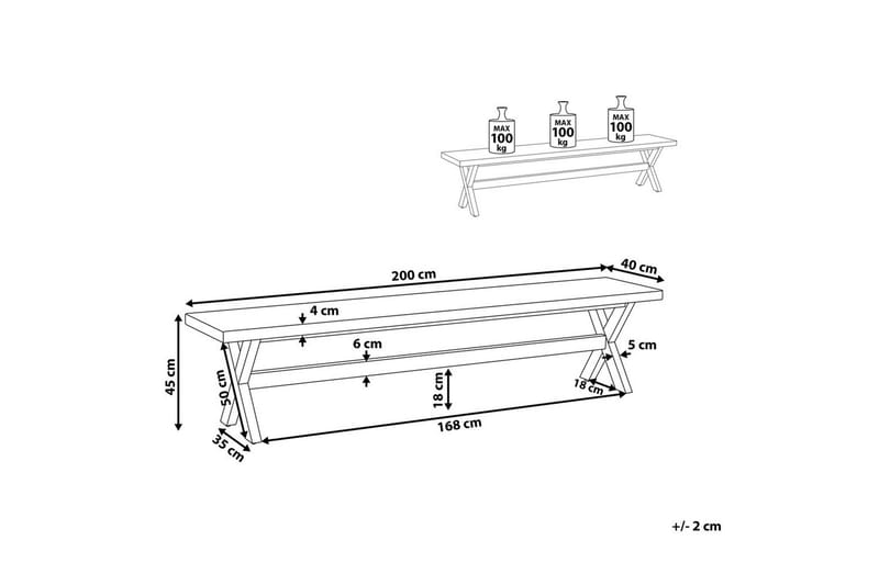 Trädgårdsbänk Beliani Olbia Grå/ljust trä White||Light wood - Hagemøbler - Utesofa - Benker
