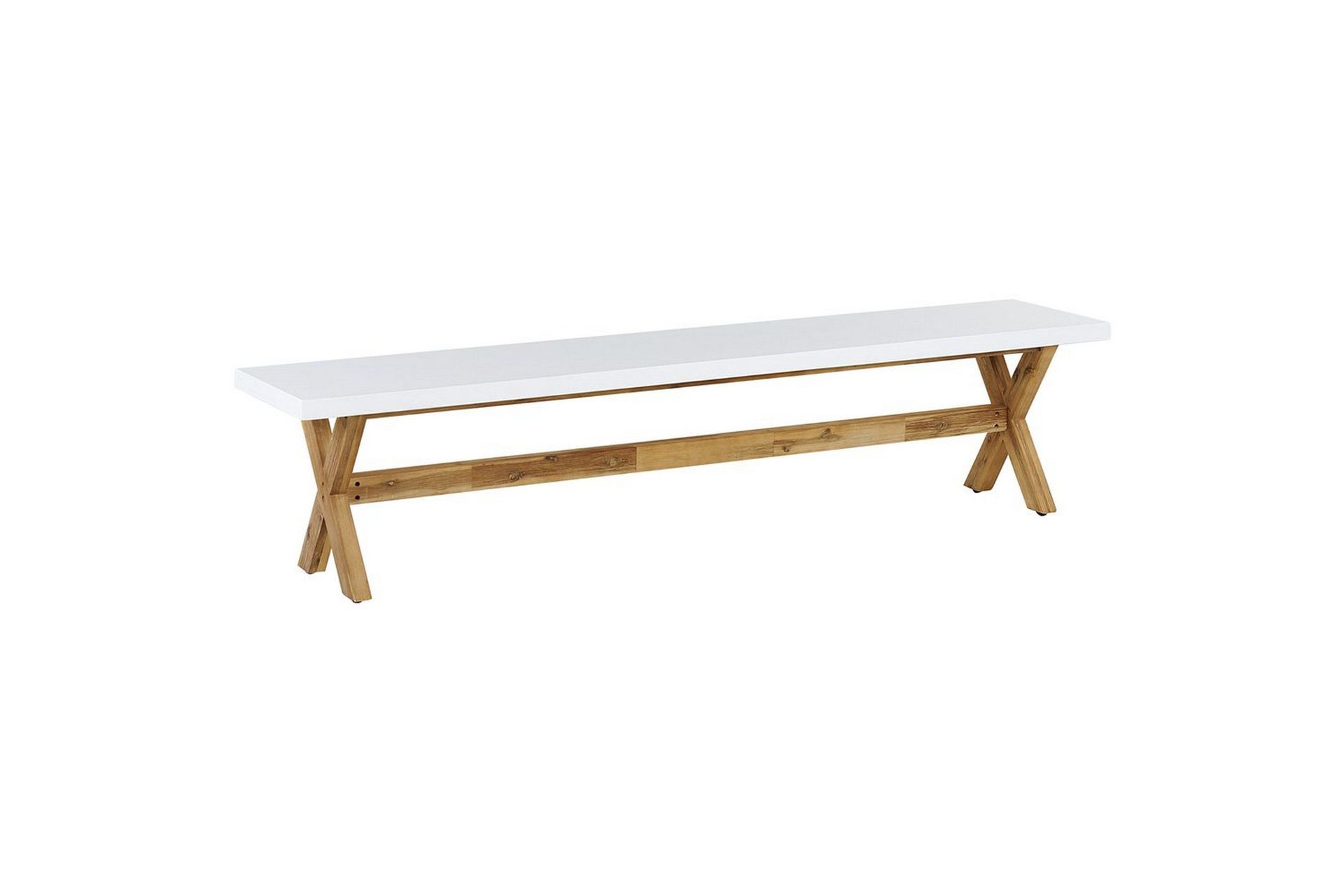 Trädgårdsbänk Beliani Olbia Grå/ljust trä White\|\|Light wood -