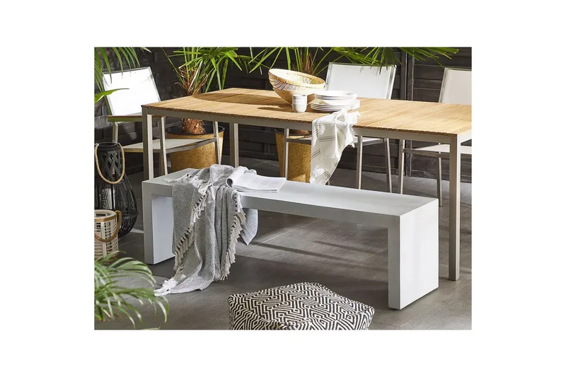 Trädgårdsbänk Beliani Taranto White - Hagemøbler - Utesofa - Benker