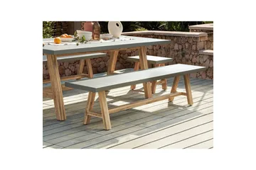 Trädgårdsbänk Beliani Tonnare Grey||Light wood - Hagemøbler - Utesofa - Benker
