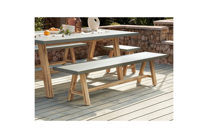 Trädgårdsbänk Beliani Tonnare Grey||Light wood - Hagemøbler - Utesofa - Benker