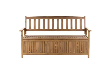 Trädgårdsbänk med dyna Beliani Sovana Ljus trä/beige/grå, 160 cm Light wood||Red - Hagemøbler - Utesofa - Benker