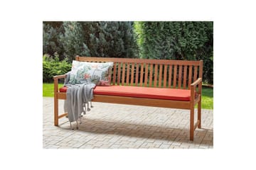 Trädgårdsbänk med dyna Beliani Vivara Light wood||Red - Hagemøbler - Utesofa - Benker