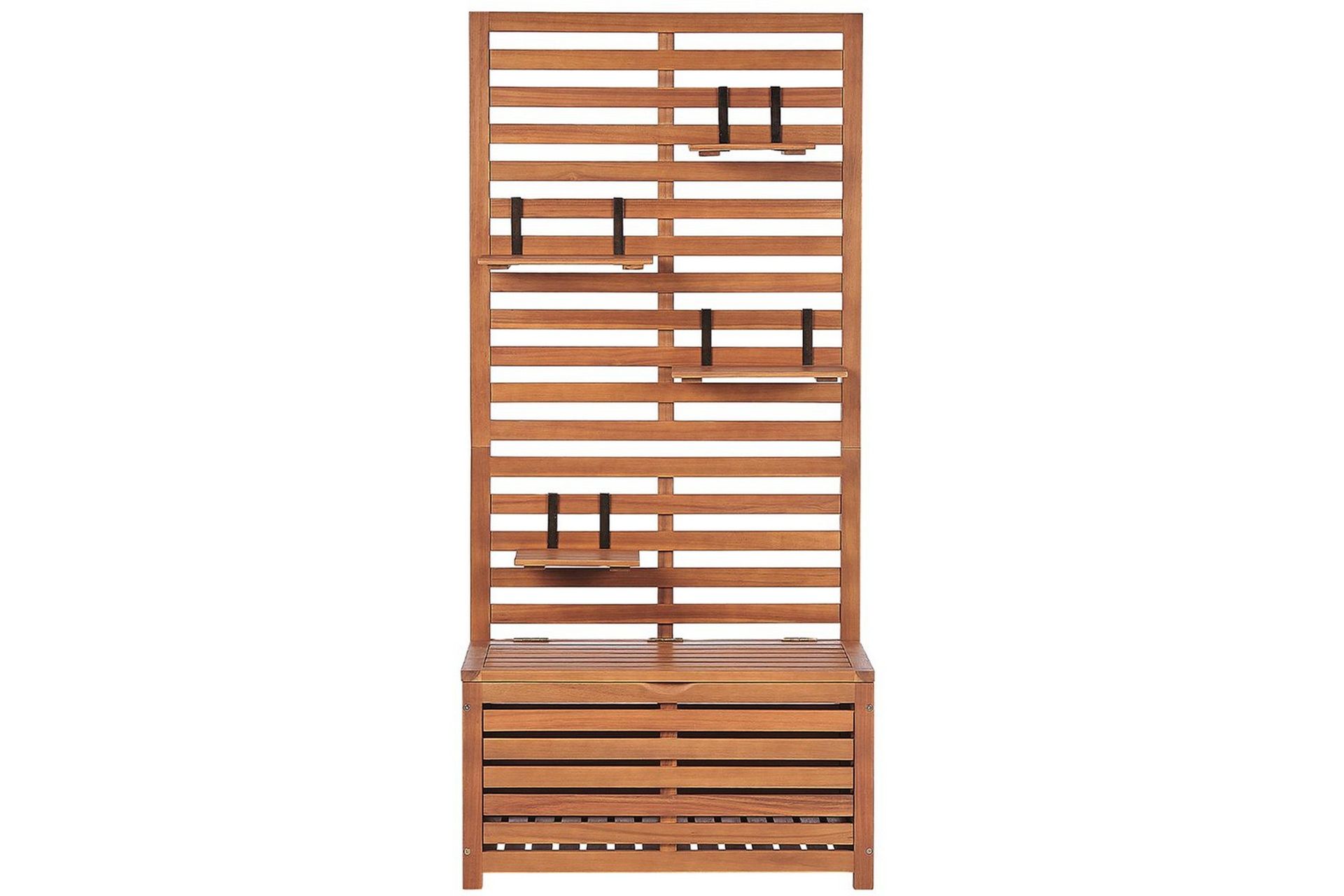 Trädgårdsbänk med väggpanel Beliani Matino Light wood -