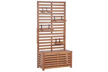 Trädgårdsbänk med väggpanel Beliani Matino Light wood - Hagemøbler - Utesofa - Benker