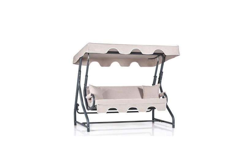 Tredobbelt hagestol Colomieuan Krem / Svart - Krem / Svart - Hagemøbler - Utesofa - Hengesofa