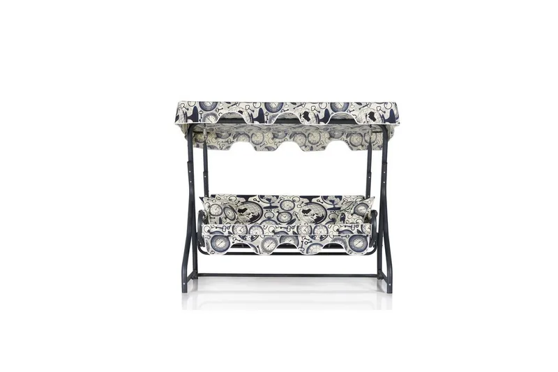 Tredobbelt hagestol Colomieuan Svart / Krem - Svart / Krem - Hagemøbler - Utesofa - Hengesofa