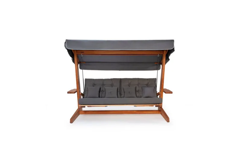 Tredobbelt hagestol Dasina Naturlig / antrasitt - Naturlig / antrasitt - Hagemøbler - Utesofa - Hengesofa