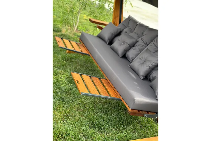Tredobbelt hagestol Dasina Naturlig / antrasitt - Naturlig / antrasitt - Hagemøbler - Utesofa - Hengesofa