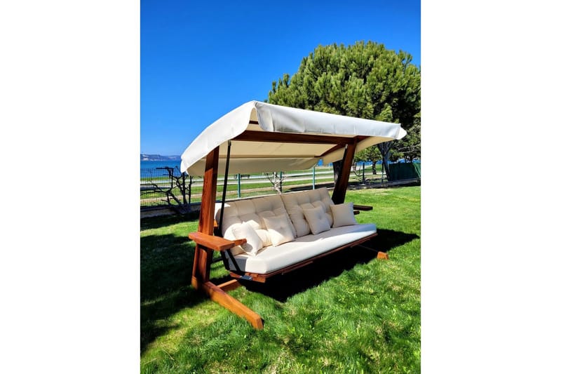 Tredobbelt hagestol Dasina Naturlig / beige - Naturlig / beige - Hagemøbler - Utesofa - Hengesofa