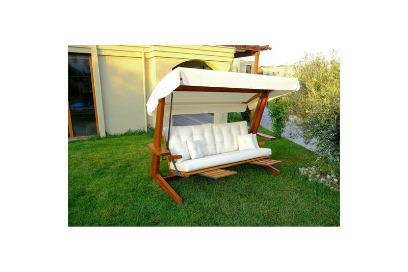 Tredobbelt hagestol Dasina Naturlig / beige - Naturlig / beige - Hagemøbler - Utesofa - Hengesofa