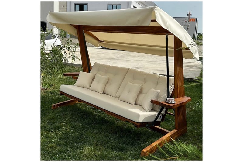 Tredobbelt hagestol Dasina Naturlig / beige - Naturlig / beige - Hagemøbler - Utesofa - Hengesofa