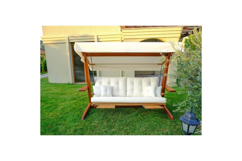 Tredobbelt hagestol Dasina Naturlig / beige - Naturlig / beige - Hagemøbler - Utesofa - Hengesofa