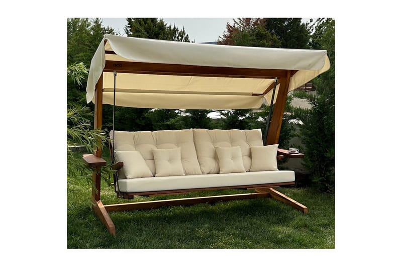 Tredobbelt hagestol Dasina Naturlig / beige - Naturlig / beige - Hagemøbler - Utesofa - Hengesofa