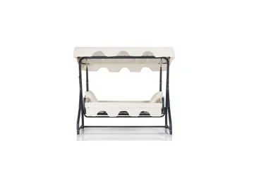 Tredobbelt hagestol Gowanda (200 x 165 x 110 cm) Hvit - Hvit - Hagemøbler - Utesofa - Hammocker