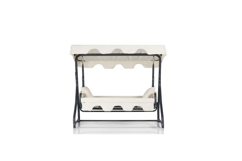 Tredobbelt hagestol Gowanda (200 x 165 x 110 cm) Hvit - Hvit - Hagemøbler - Utesofa - Hammocker