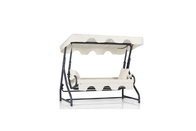 Tredobbelt hagestol Gowanda (200 x 165 x 110 cm) Hvit - Hvit - Hagemøbler - Utesofa - Hammocker