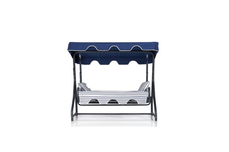 Tredobbelt hagestol Gowanda (200 x 165 x 110 cm) Lys Grå / Blå - Lys Grå / Blå - Hagemøbler - Utesofa - Hammocker