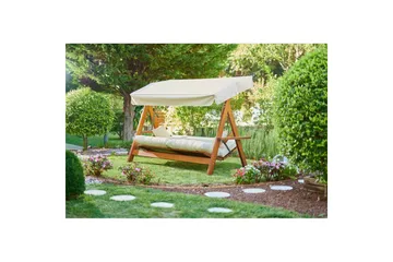 Tredobbelt hagestol Hazim Naturlig / Beige - Natur/Beige - Hagemøbler - Utesofa - Hengesofa