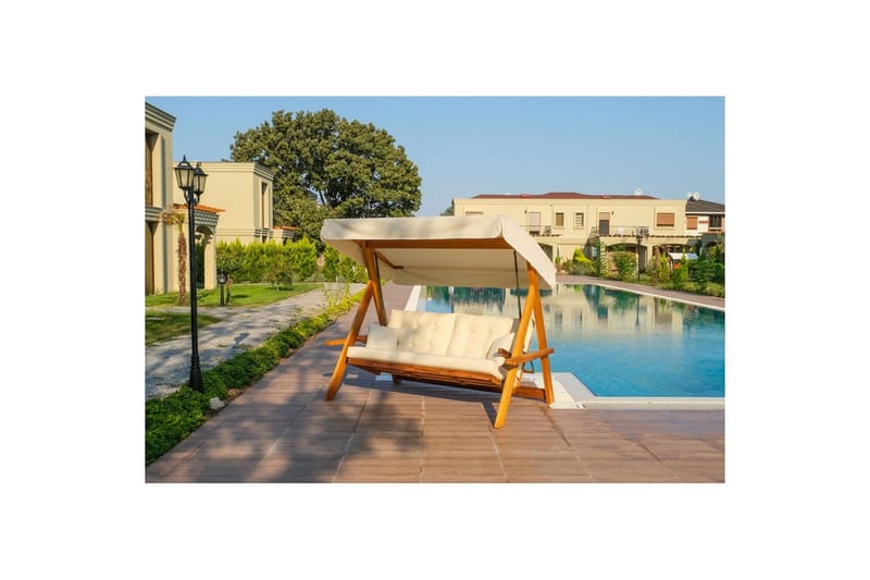 Tredobbelt hagestol Hazim Naturlig / Beige - Natur/Beige - Hagemøbler - Utesofa - Hengesofa