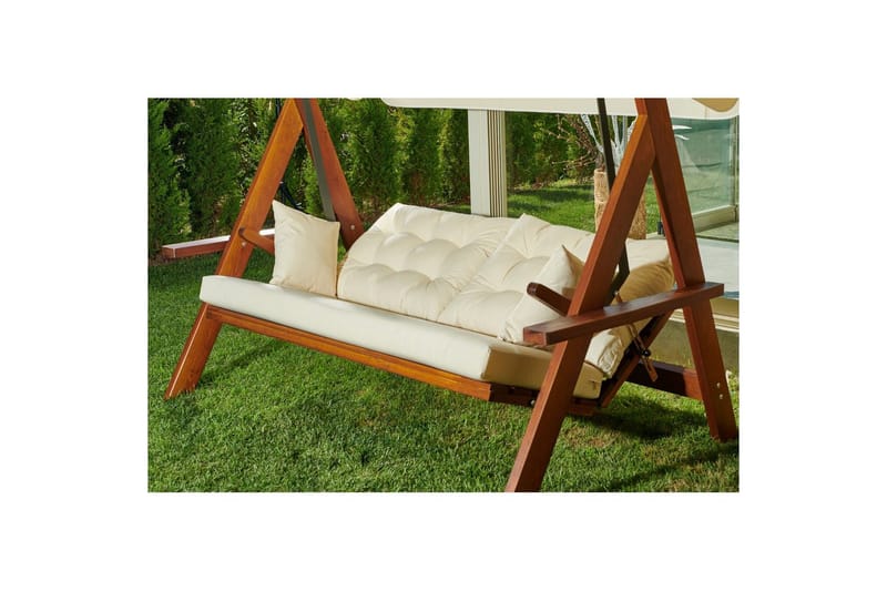 Tredobbelt hagestol Hazim Naturlig / Beige - Natur/Beige - Hagemøbler - Utesofa - Hengesofa