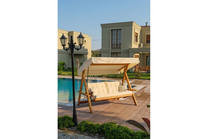 Tredobbelt hagestol Hazim Naturlig / Beige - Natur/Beige - Hagemøbler - Utesofa - Hengesofa