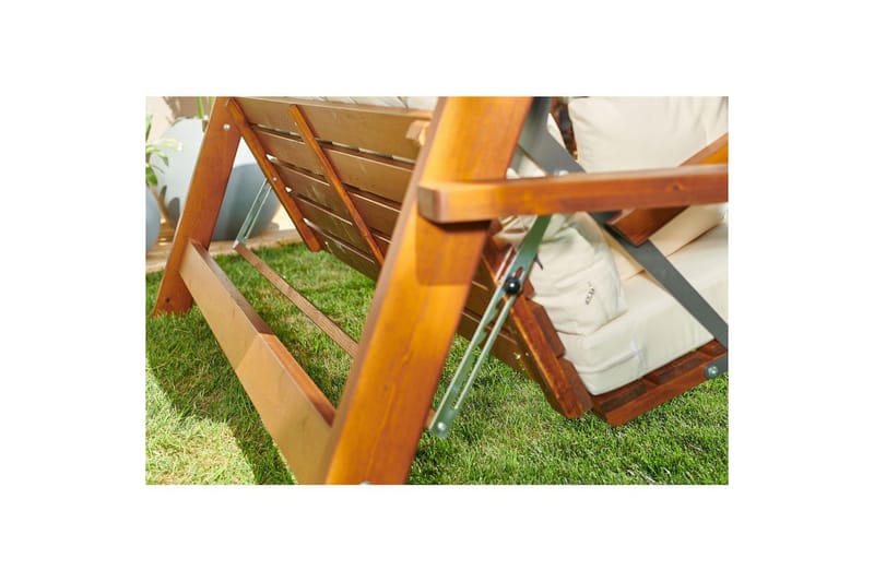 Tredobbelt hagestol Hazim Naturlig / Beige - Natur/Beige - Hagemøbler - Utesofa - Hengesofa