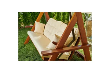 Tredobbelt hagestol Hazim Naturlig / Beige - Natur/Beige - Hagemøbler - Utesofa - Hengesofa