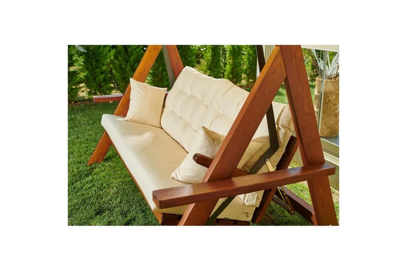 Tredobbelt hagestol Hazim Naturlig / Beige - Natur/Beige - Hagemøbler - Utesofa - Hengesofa