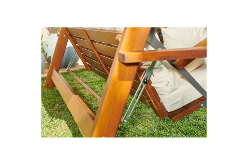 Tredobbelt hagestol Hazim Naturlig / Beige - Natur/Beige - Hagemøbler - Utesofa - Hengesofa