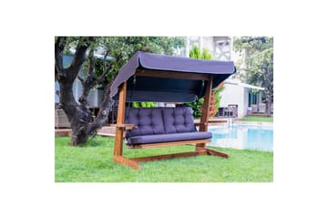 Tredobbelt hagestol Viva Antrasitt - Antrasitt, 220 x 100 x 175 cm - Hagemøbler - Utesofa - Hengesofa