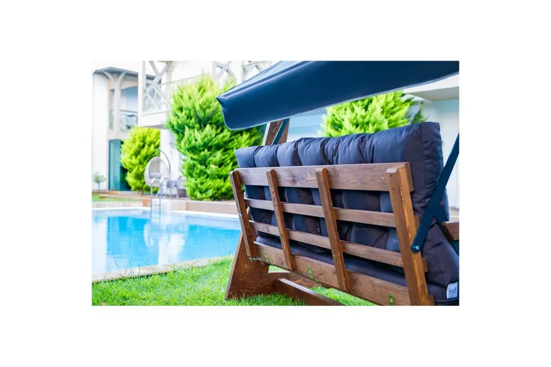 Tredobbelt hagestol Viva Antrasitt - Antrasitt, 220 x 100 x 175 cm - Hagemøbler - Utesofa - Hengesofa