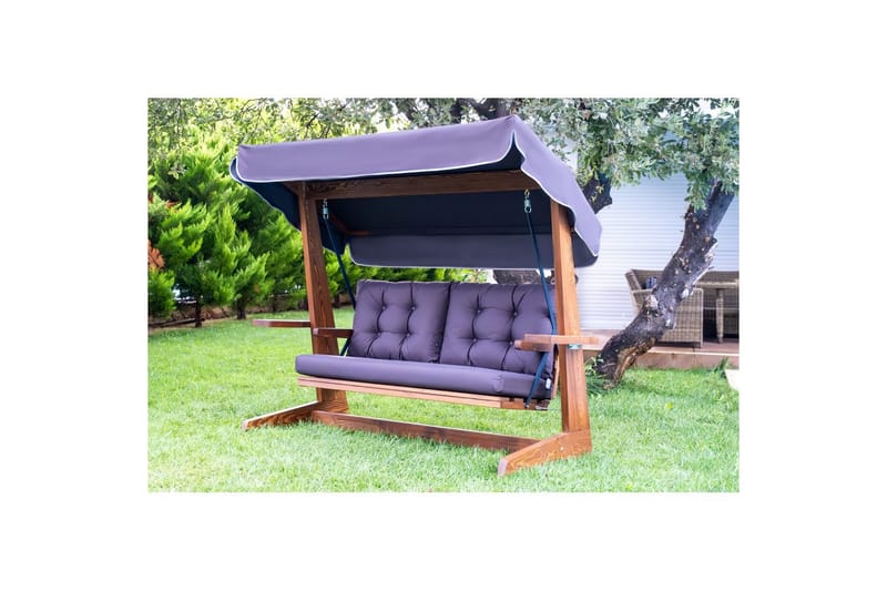 Tredobbelt hagestol Viva Antrasitt - Antrasitt, 220 x 100 x 175 cm - Hagemøbler - Utesofa - Hengesofa