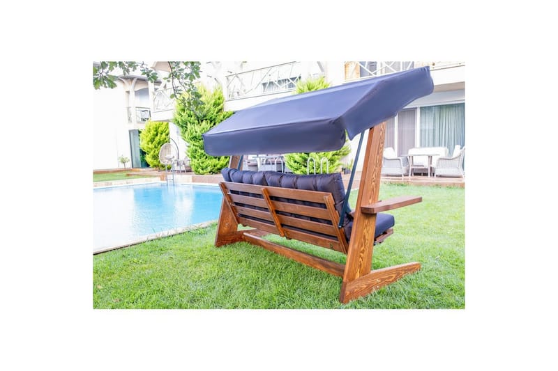 Tredobbelt hagestol Viva Antrasitt - Antrasitt, 237 x 100 x 175 cm - Hagemøbler - Utesofa - Hengesofa