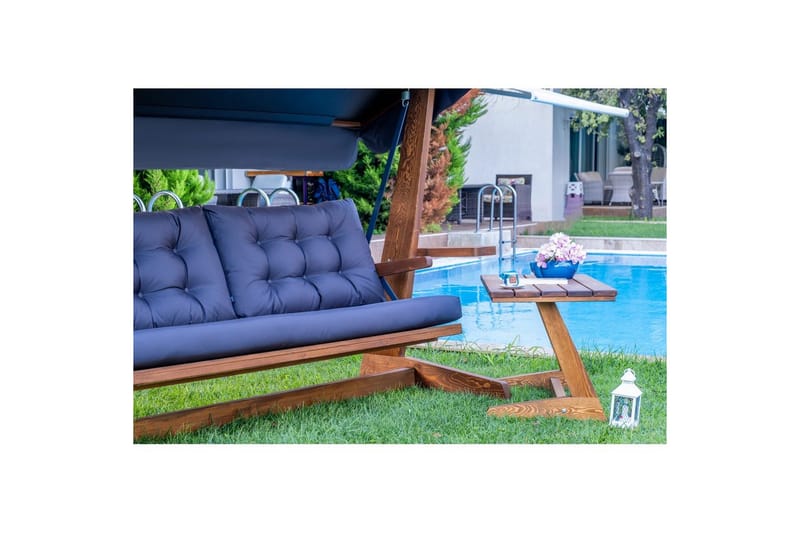 Tredobbelt hagestol Viva Antrasitt - Antrasitt, 237 x 100 x 175 cm - Hagemøbler - Utesofa - Hengesofa